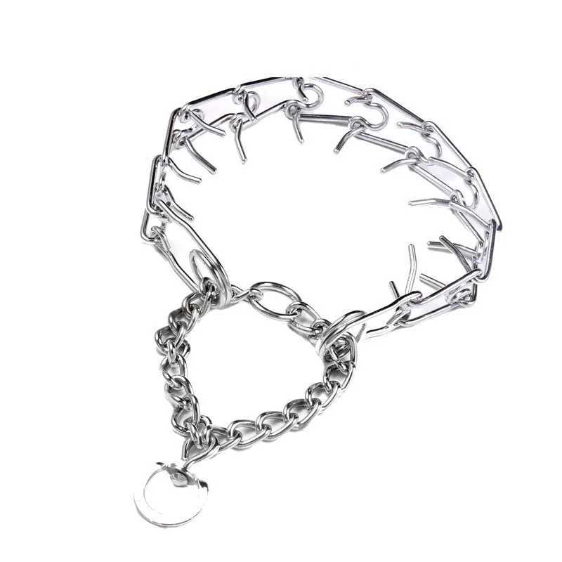 Dog anti pull training collar with adjustable LTI size iron equipped with chrome fork training suffocation clip and rubber tip pet supply W250219