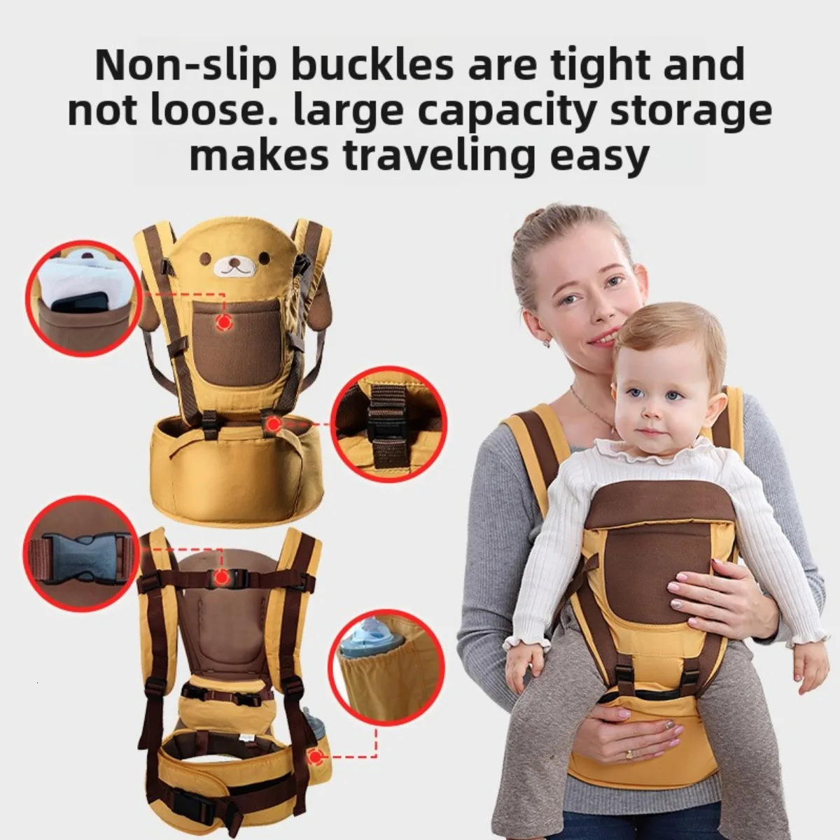 Baby Wrap Baby Sling Infant Hipseat Waist Stool Multifunctional 4 in 1 born Babies Bag Portable Cute Bebe Backpack 250219