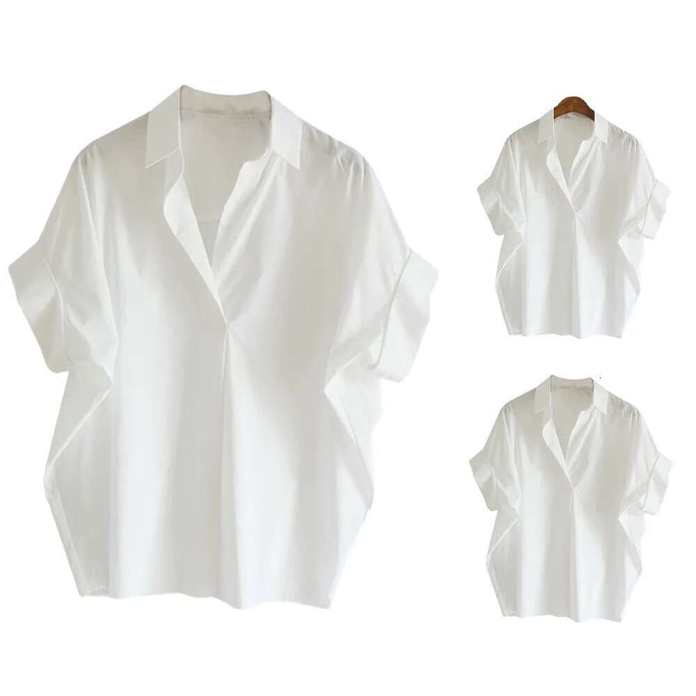 Summer Oversized Shirts Women Shirt Fashion Loose Tops Short Sleeved Blouse Casual Solid Buttons Down Blusas