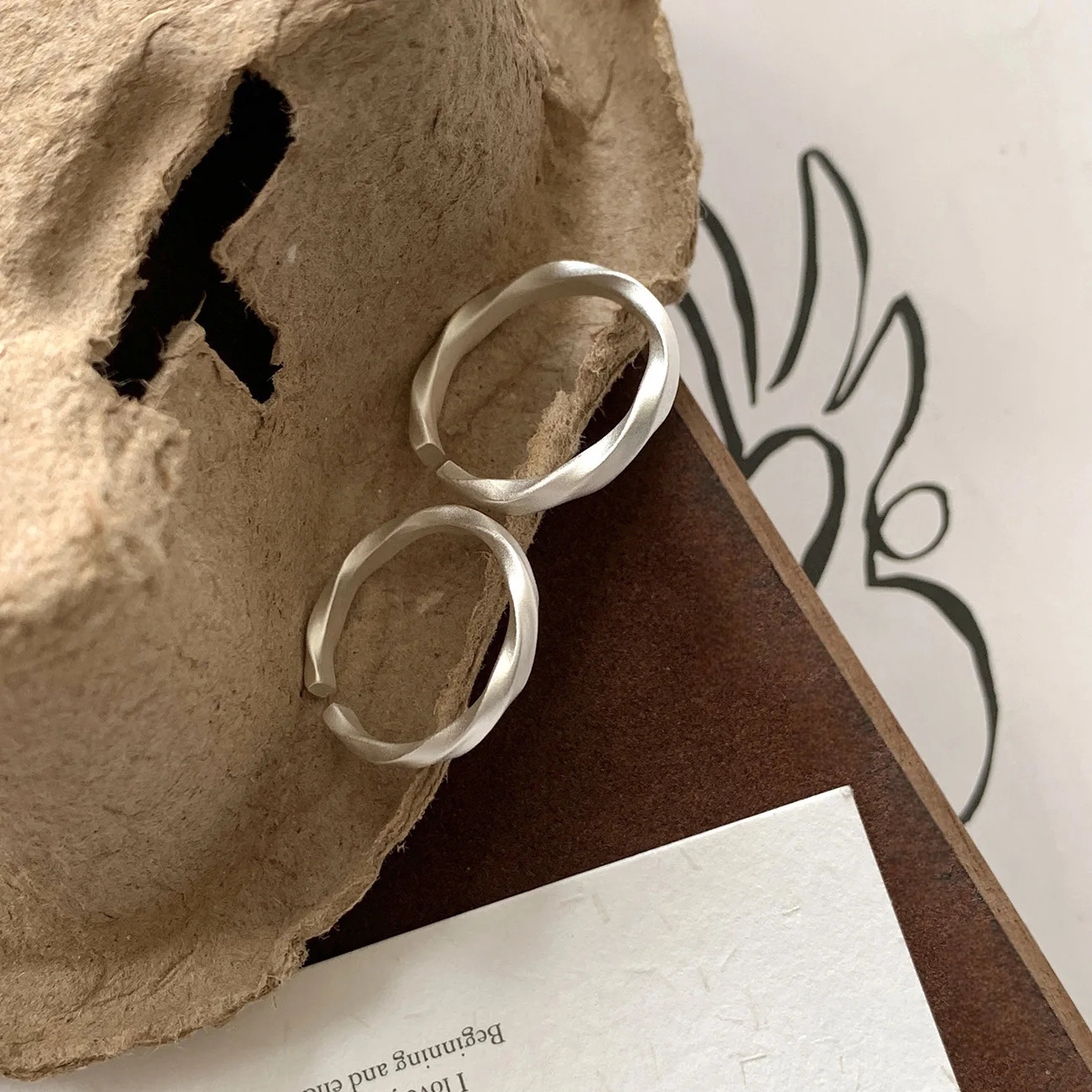 F.I.N.S Pure S999 Sterling Silver Mobius Ring Twist Matte Open Adjustable Index Mid Couple Finger Minimalist Fine Jewelry 250213