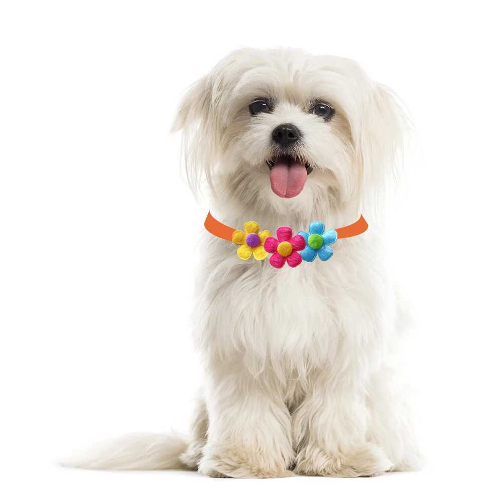 50/100 Pcs New Pets Dog Grooming Supplies Spring Flower Style Puppy Dog Collar Bow Tie Accessories Cute Dogs Bow Tie Necktie W250219