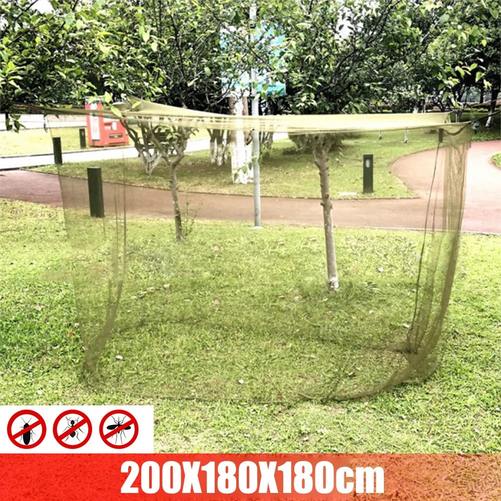 200cm Outdoor Camping Mosquito Net Huge Hammock Insect Bug Tarp Repellent Breathable Mesh Tent Insect Canopy Netting Bed Curtain 250218