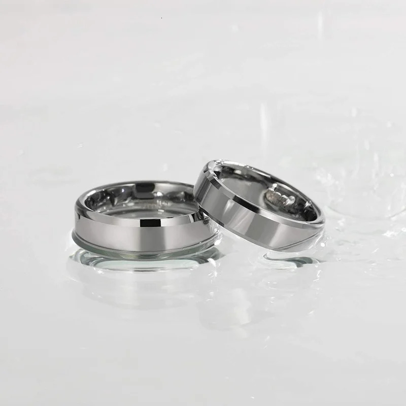 Somen 6mm 8mm Silver Color Tungsten Carbide Ring Mens and Womens Matte Wedding Ring High-polished Steel Color Comfortable Fit 250218