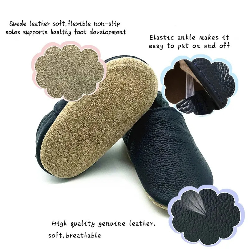 Baby Shoes Cow Leather Bebe Booties Soft Soles Non-slip Footwear Toddler First Wakers Boys And Girls Slippers 250219