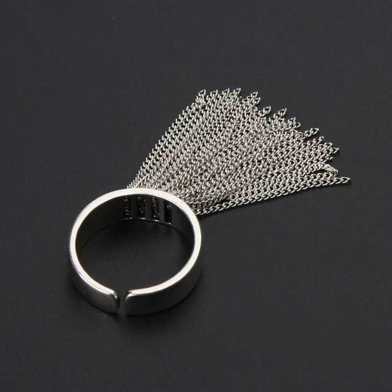 Hip Hop Punk Tassel Rings for Women Elegant Charm Vintage Unique Ring Tassel Ring Silver Color Rings Party Jewelry GiftsXJ250219