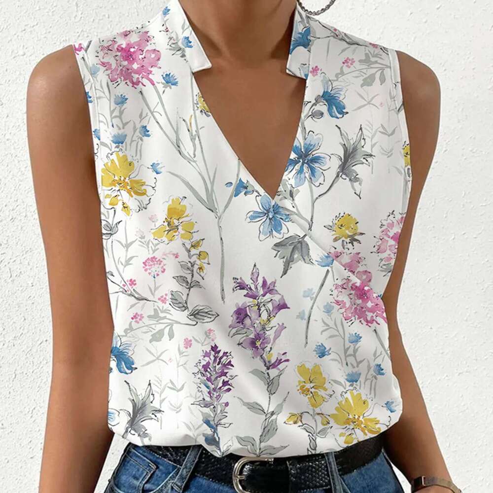 Women's Pullover Sleeveless Female Printed Breathable Shirt For Women Formal Daily Party Ball