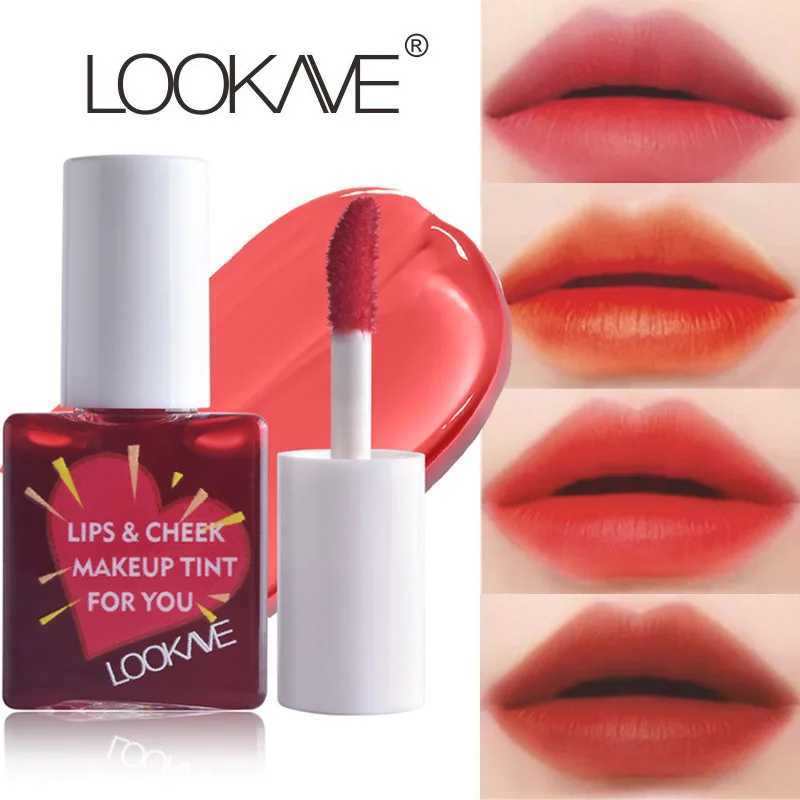 Lip Cheek Water Tint Matte Lip Stain Moisturizing Fruit Liquid Lipstick B 6Color Lip Gloss Long Lasting Waterproof CosmeticsW250219