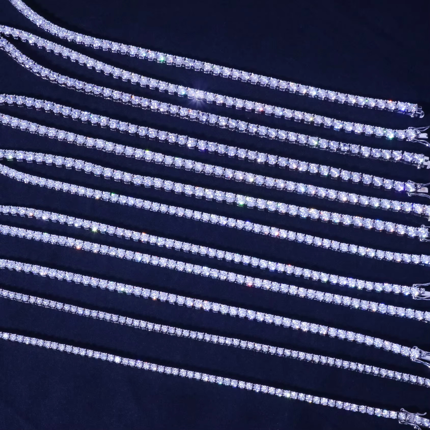 Ready to Ship 3mm/4mm/5mm Necklace Sterg Sier Sparkg Moissanite Tennis Chain