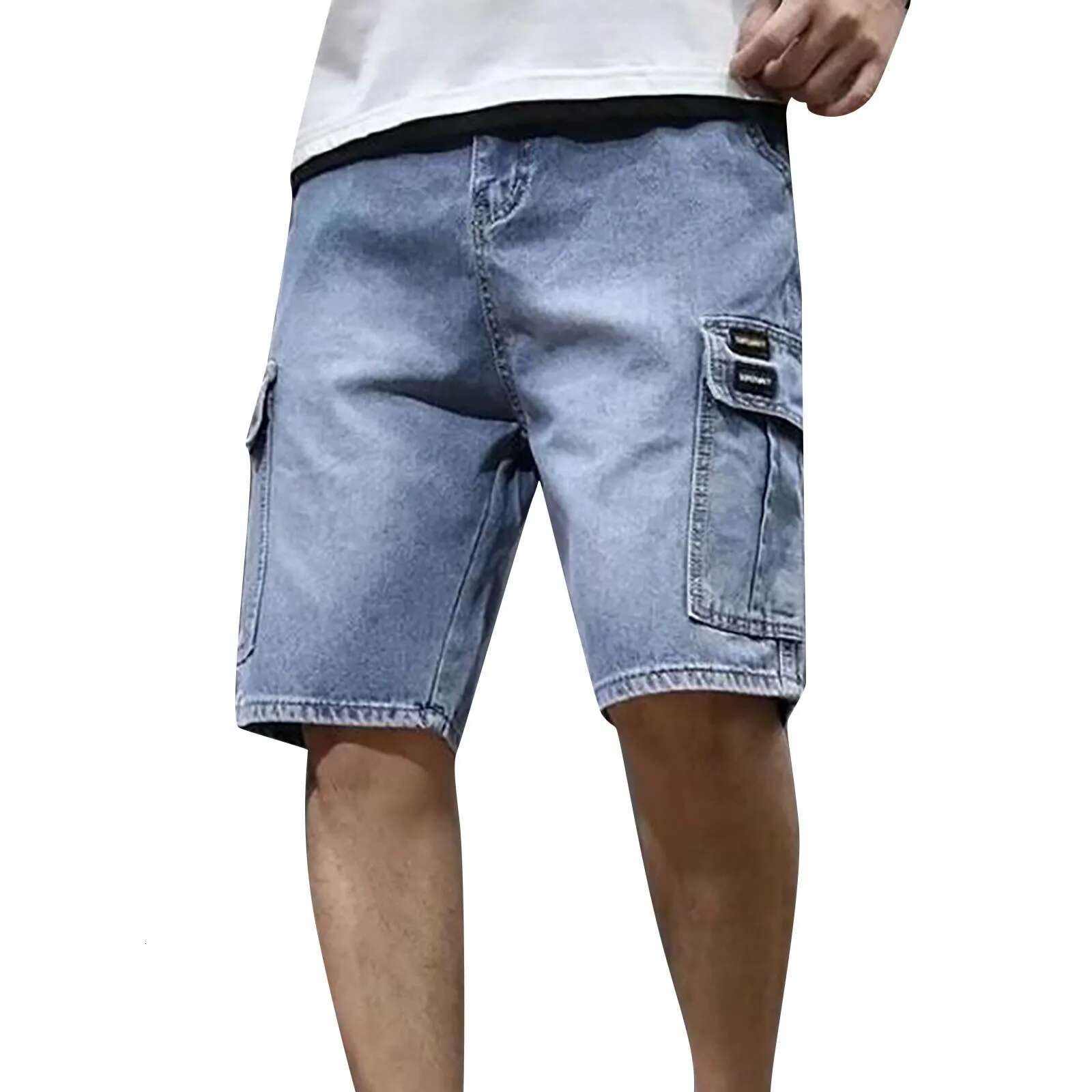 Men's Solid Color Designer Denim Shorts Korean Version Trendy And Fashionable Men's Shorts Medium Size Five Point Sports Work Pants For Summ