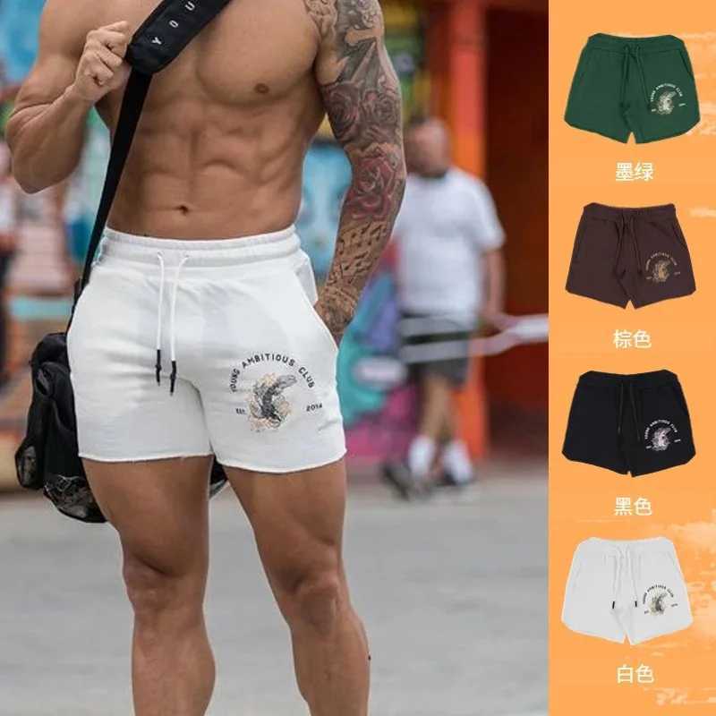 Shorts Men Summer Cotton Casual Fitness Work Pants Solid Color Drawstring White Workout Running Sweatshorts Male Short Homme W250219