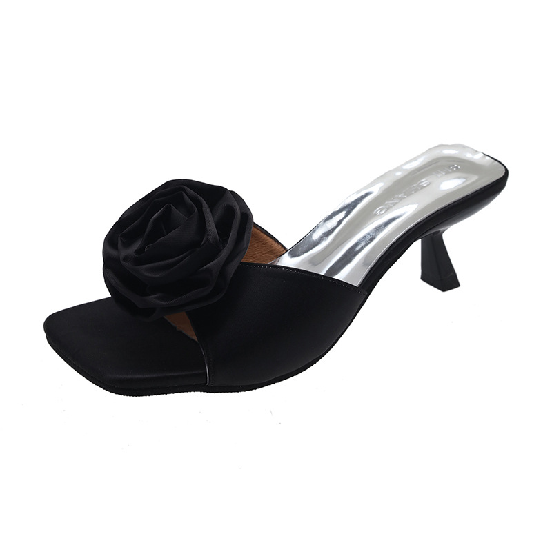 2025 new hot free shipping designer sandals for womens High heeled sandals black beige purple French style low and floral cooldown