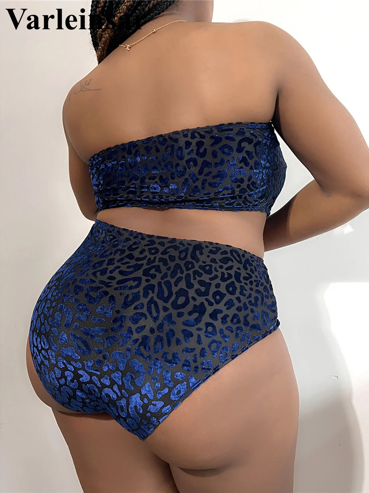 0XL 4XL Leopard Bikini Large Size Swimwear Plus Women Swimsuit Female Twopieces set Bather Bathing Suit V3977B 250219