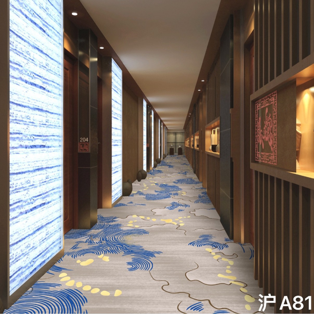 Hotel Corridors, Printed Carpets, Beauty Salons, Conference Rooms, Hotels Fully Covered with Soundproof Commercial Carpets