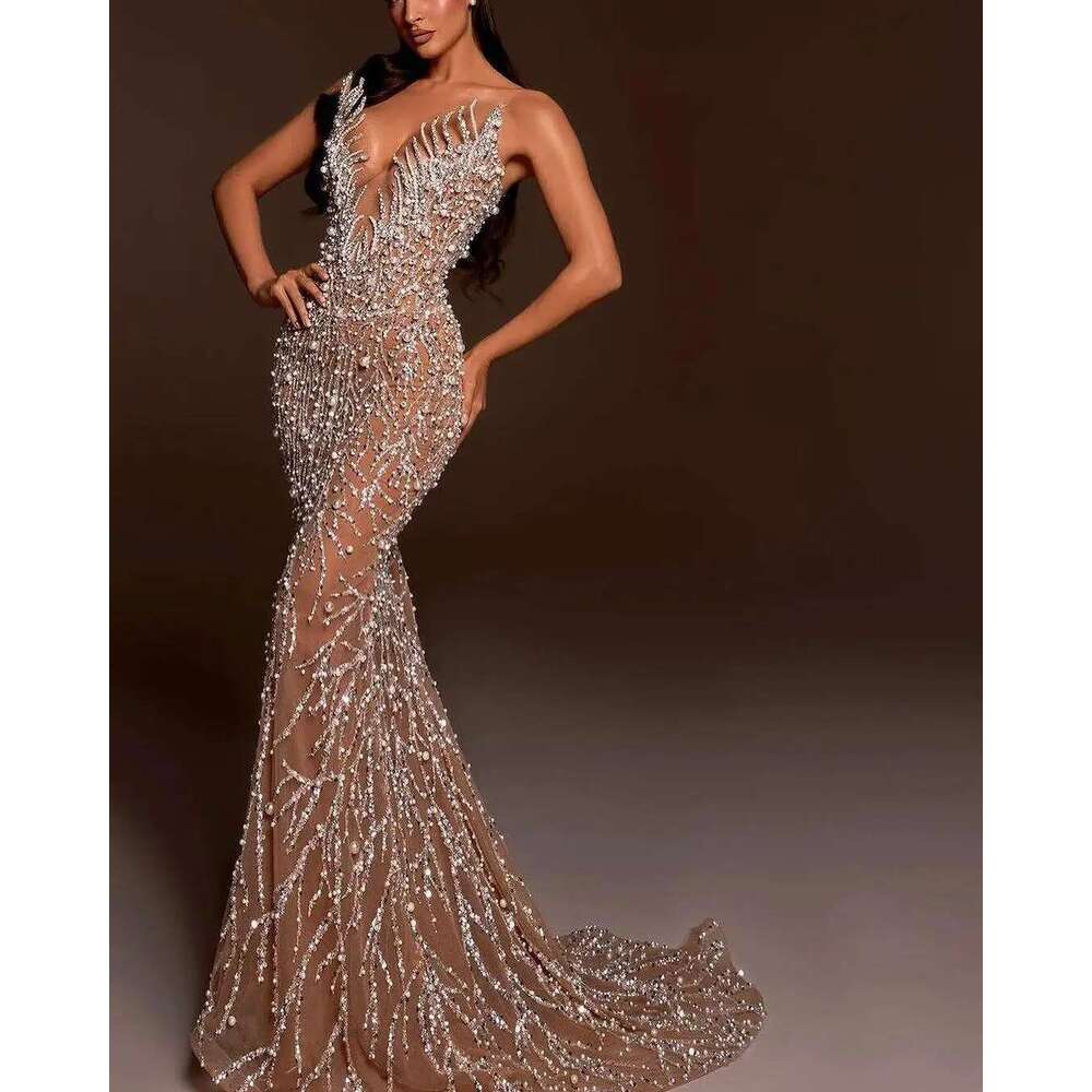 Dresses Mermaid Detachable Spaghetti Strap Pearls Sequins or-Length Princess Bride Wedding Dress Custom Made