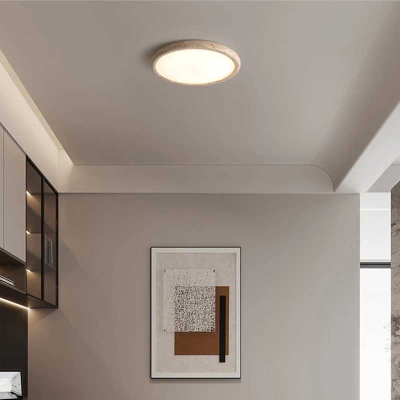 Modern Cream Style Warm Room Bedhead Ceiling Light Fixtures Yellow Travertine Corridor Living Room Restaurant 15W Led Lamps Z250219