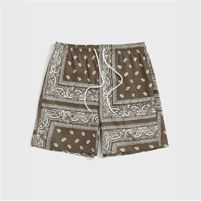 Trend Bandana Graphic Beach Shorts Mens Summer Fashion 3D Printed Swimming Loose Casual Street Clothing Hawaiian 250217