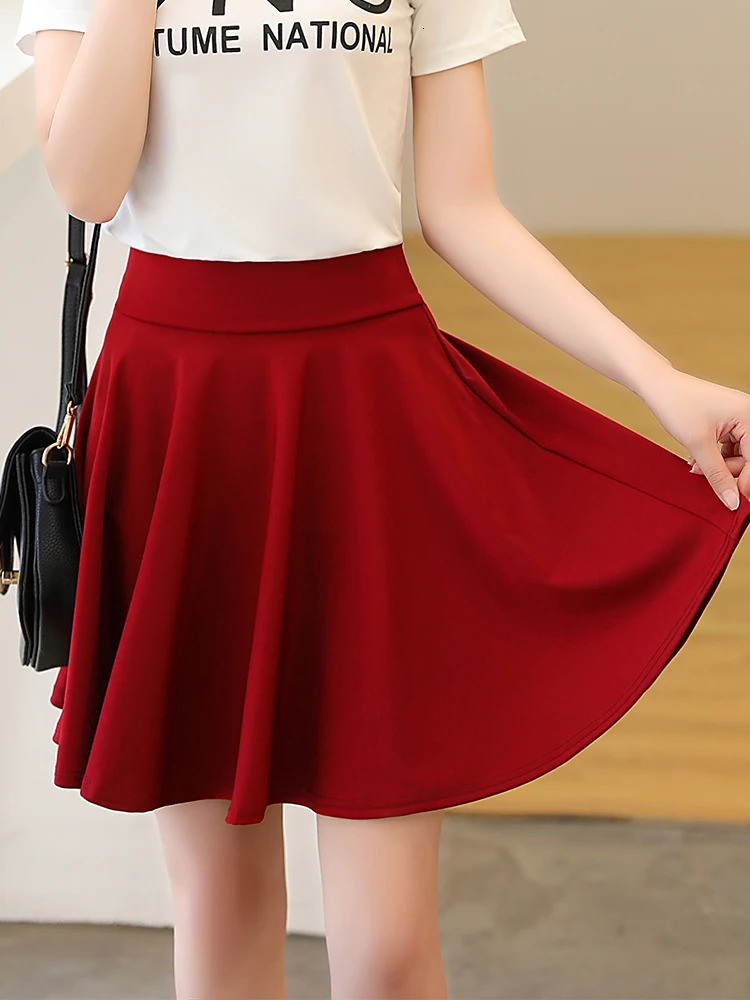 Summer Fashion Shorts Skirts Womens School Korean Style Red Black Mini Aesthetic Pleated High Waist Skirt Female 250213