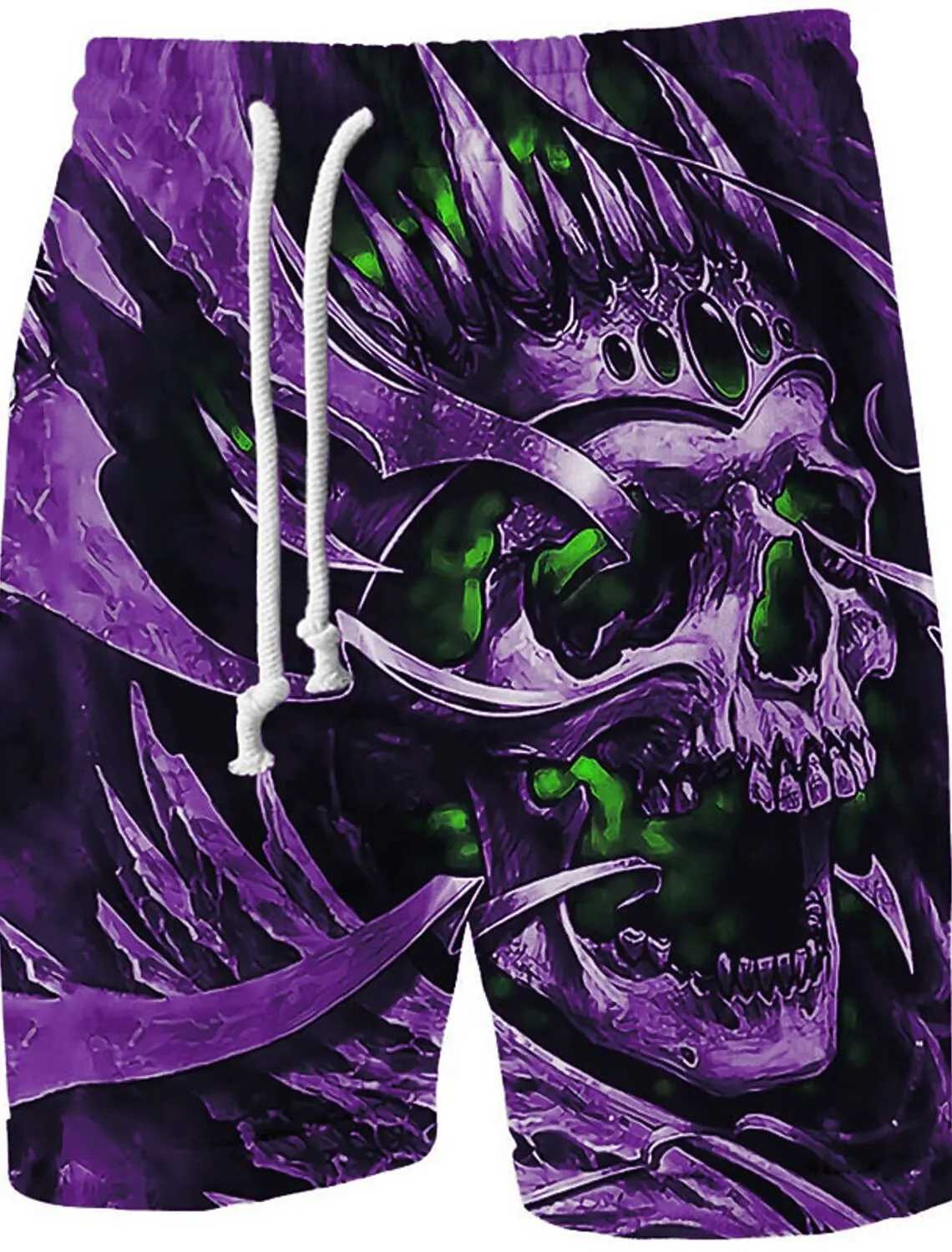Men's Shorts 3D Print Graphic Skull Mens Board Shorts Swim Shorts Swim Trunks Summer Beach Shorts Comfort Breathable Shorts For Boys z250219