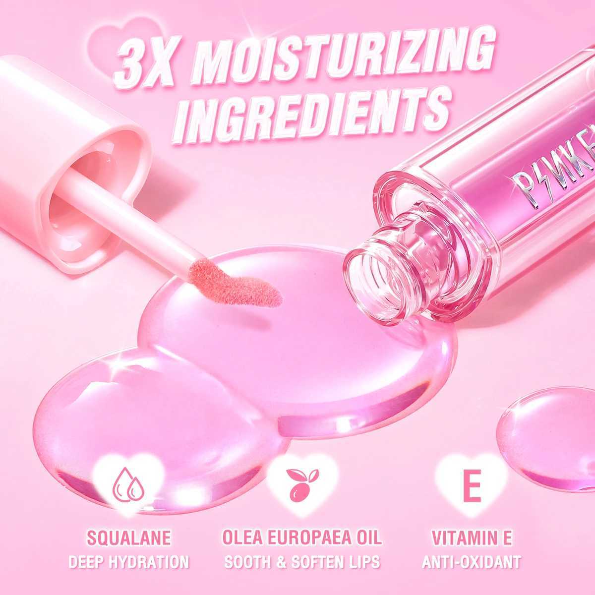 PINKFLASH Moisturizing Lip Oil Non-sticky Hydrating Lip Glosses Lightweight Lip Plumpers Lip Tints Lip Care Makeup CosmeticsW250219