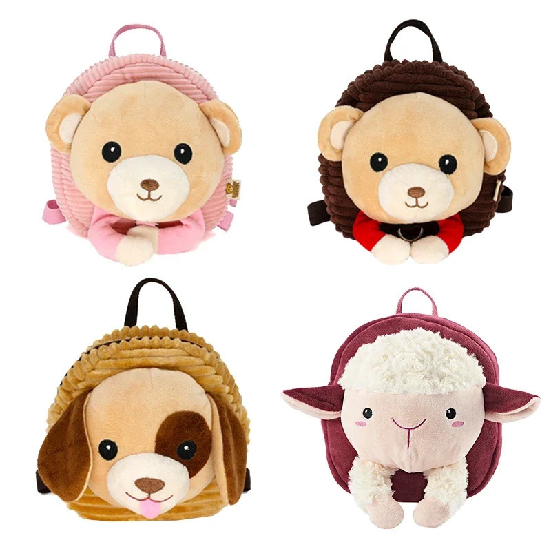 Cartoon Anti-walking Lost Shoulder Backpack Baby Girls Boys Plush Small Bags With Traction Rope Anti-lost Toddler Schoolbag 250219
