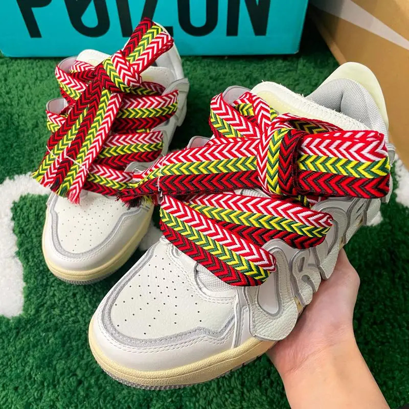 Flat Shoelaces for Sneakers Wavy Bread Shoe Laces y Shoelace Width 15cm2cm3cm Trend Lace Rope Shoes Strings 250219
