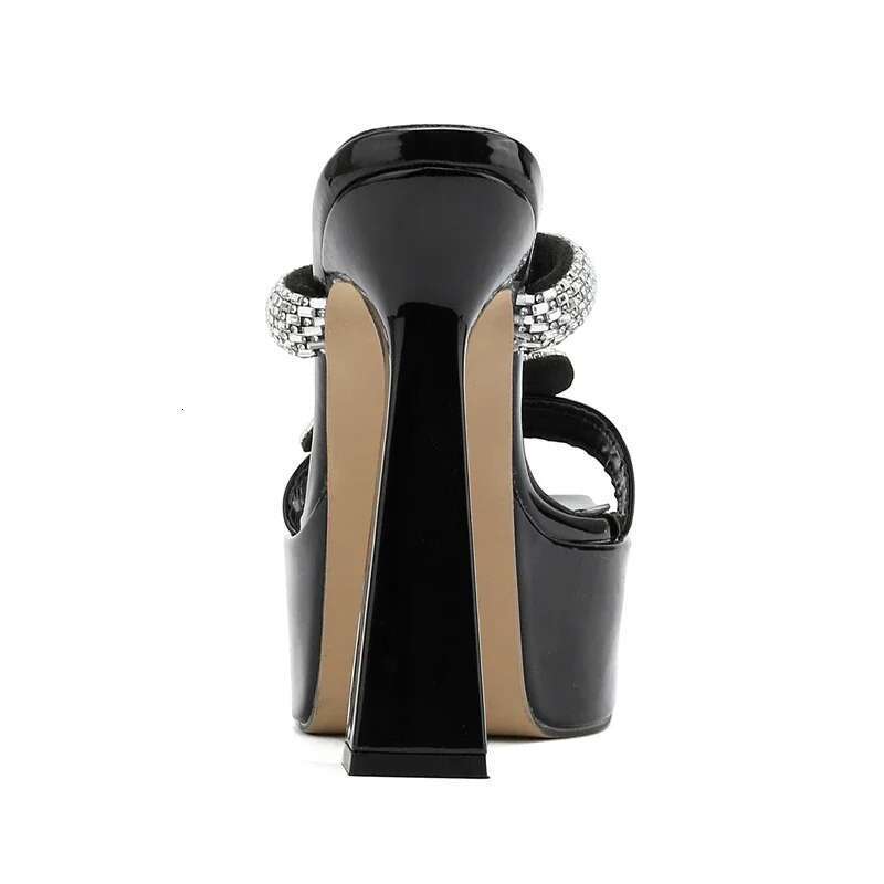 Summer Fashion Butterfly-knot Square Toe Women Slippers Sexy Ultra High Heels Shoes Platform Party Ladies Sandals
