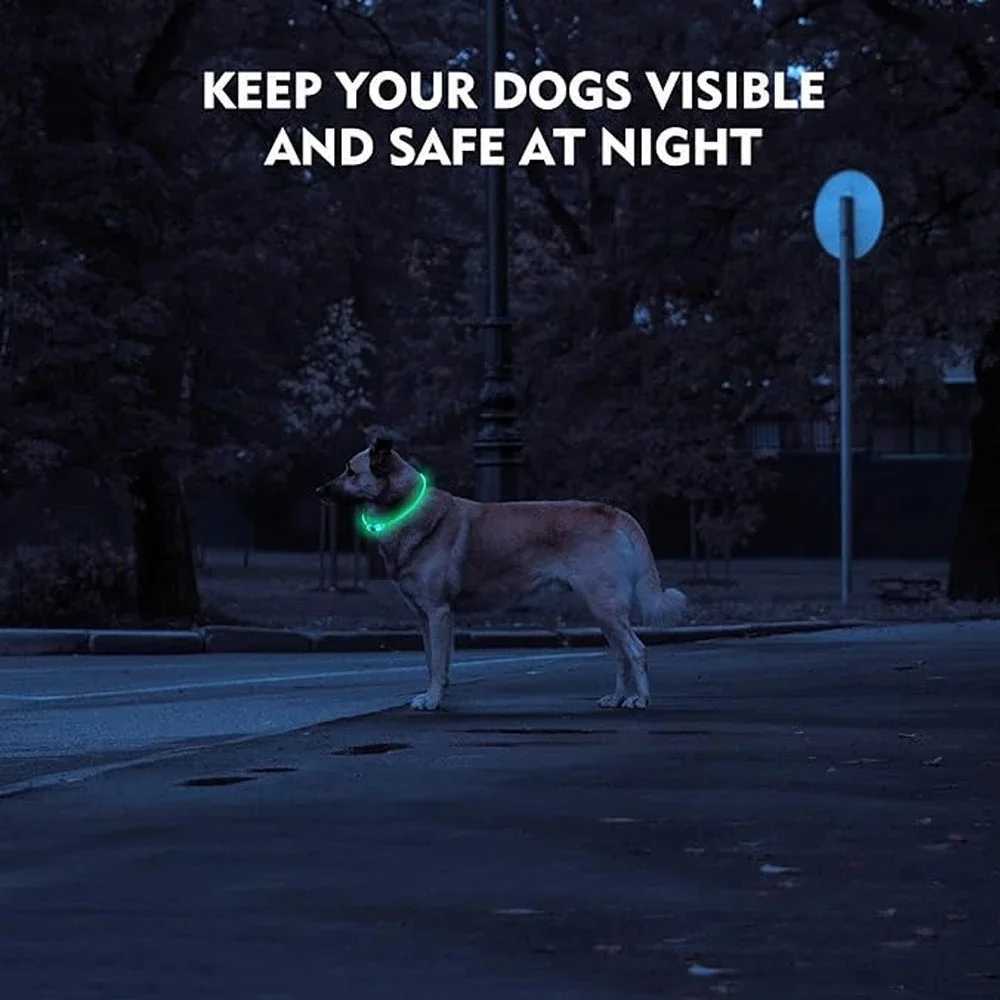 Led Dog Collar Luminous Usb Cat Dog Collar 3 Modes Led Light Glowing Loss Prevention LED Collar For Dogs Pet Dog Accessories W250219