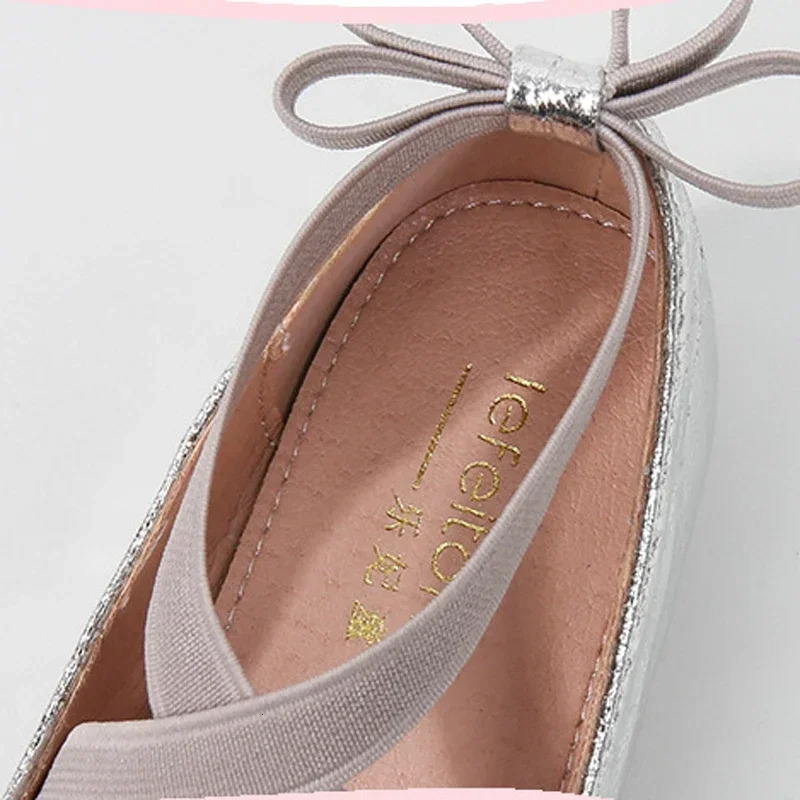 3 To 12 Gold Baby Girl Christmas Shoes Party Performance Ballet Flats Slip on Boat Shoes for Girls Dress Ballerinas Girl Shoe 250219