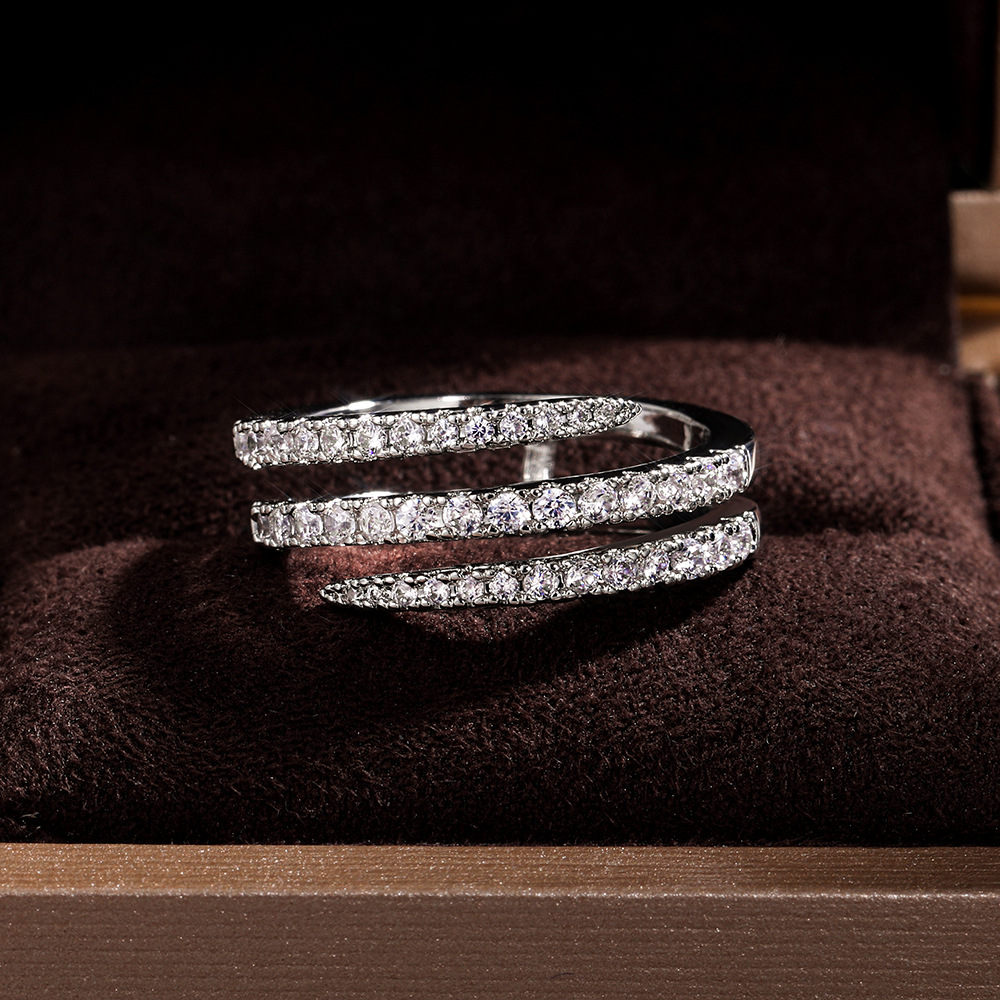 Diamond Ring Women 925 Silver Surround Crystal Ring White Gold Micro-paved Solitaire Ring Fashion Jewelry