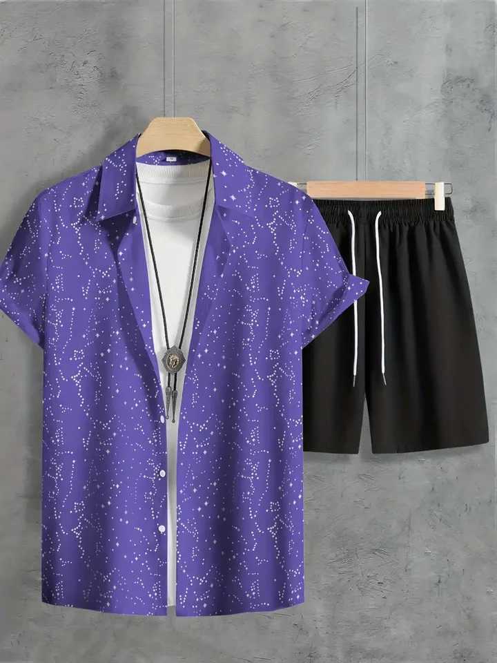 Mens Beachwear Two Piece Set Quick Dry Hawaiian Shirt And Shorts Set Mens Fashion Clothing 3D Printed Casual y2k Daily WearXJ250218