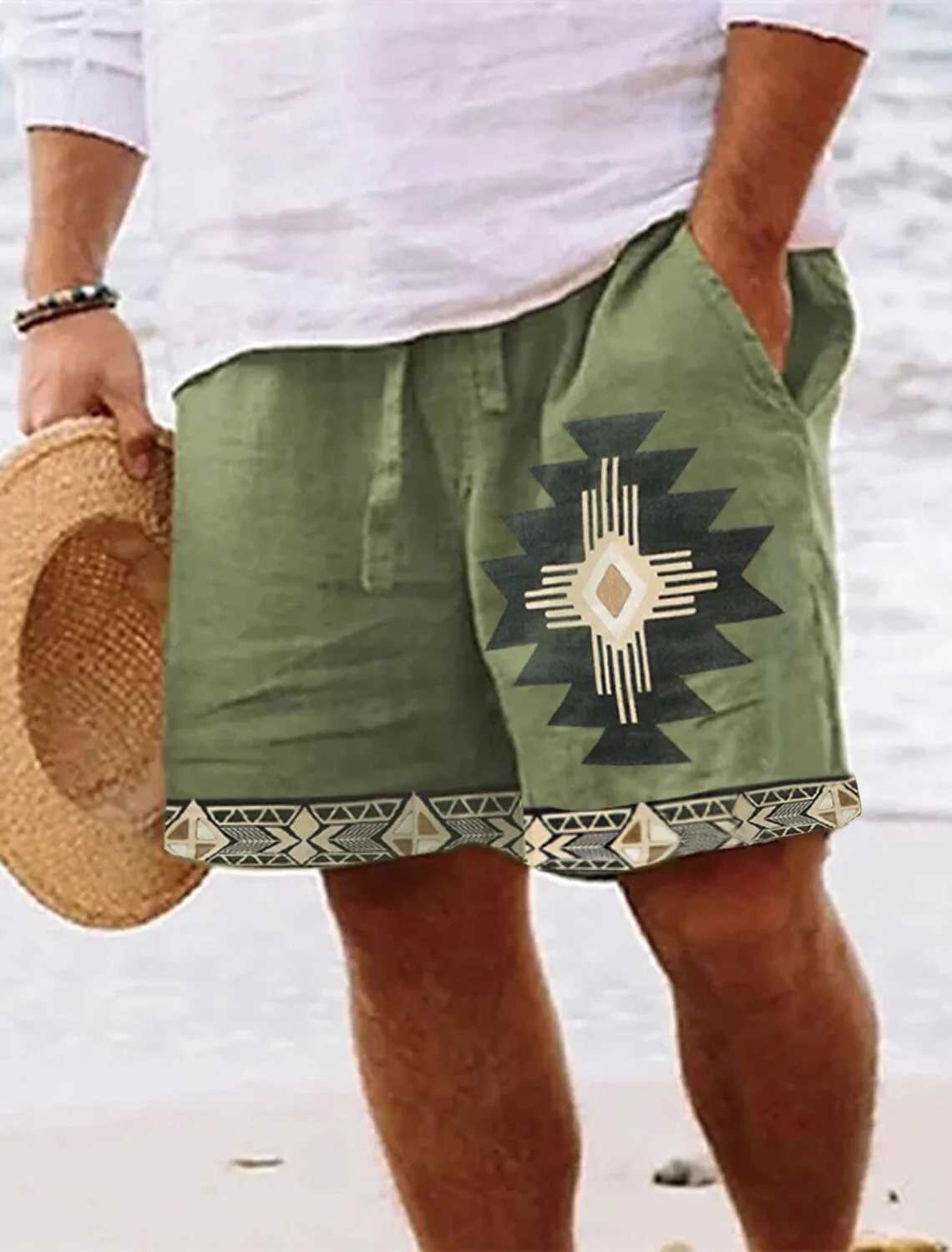 2024 New Mens Retro Cross Totem 3D Printed Shorts Mens Summer Breathable Retro Shorts Fitness Street Shorts W250219