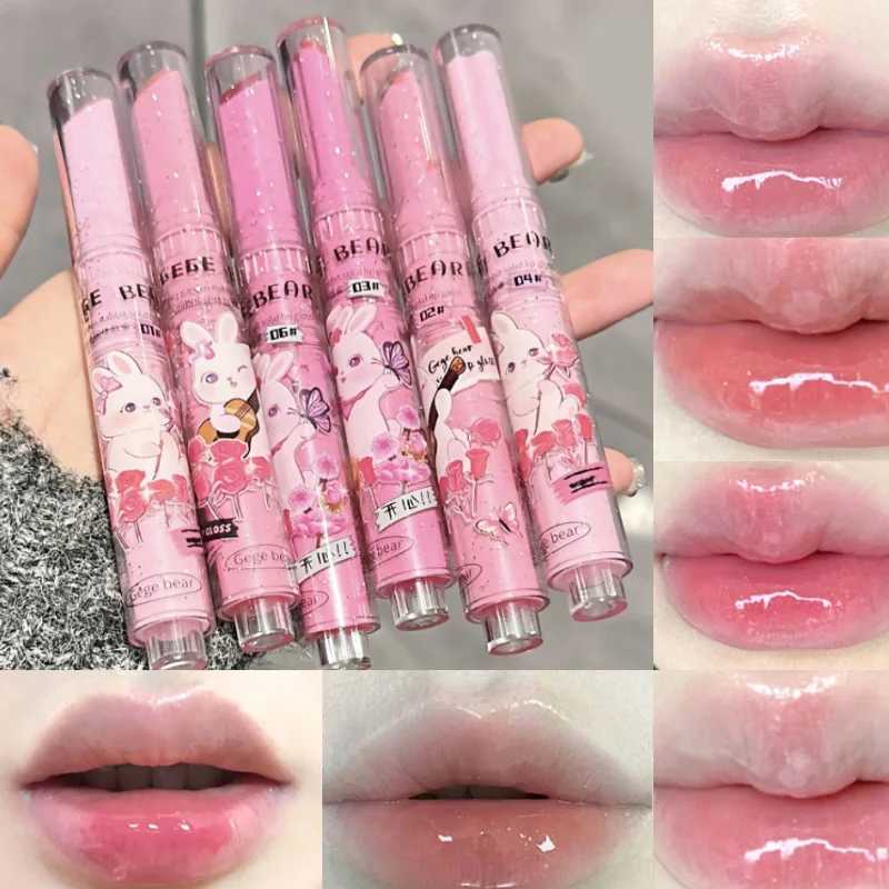 Gegebear Garden Pink Bunny Solid Lip Gloss - Glossy Shine Hydrating Formula and Reduces Lip LinesSummer never wears off makeupW250219