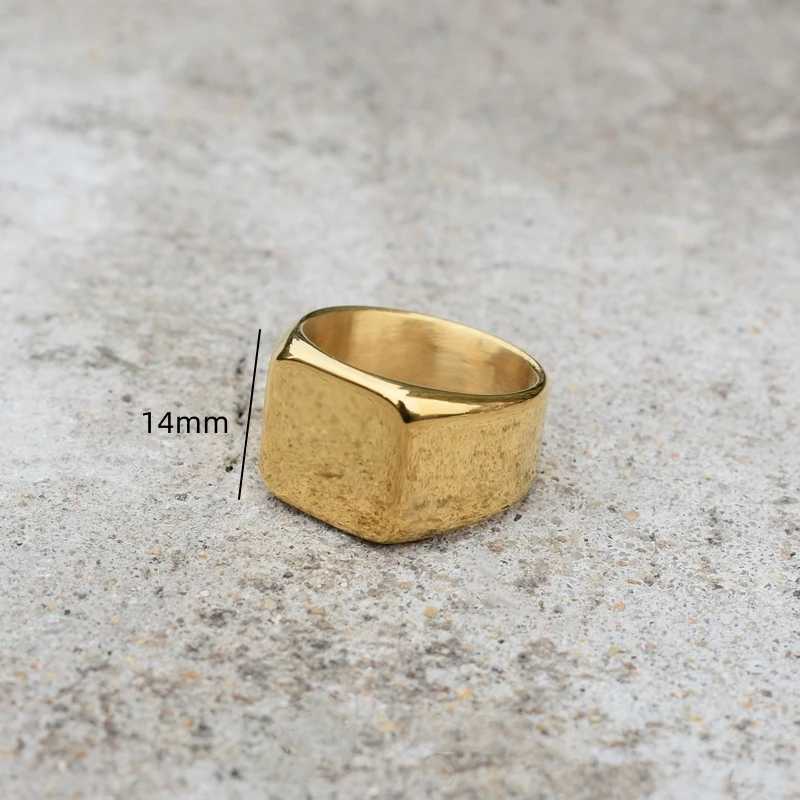 Biker Punk Style Rings for Men Stainless Steels Width Signet Square Finger Fashion Brand Jewelry Accessories Whole SaleXJ250219