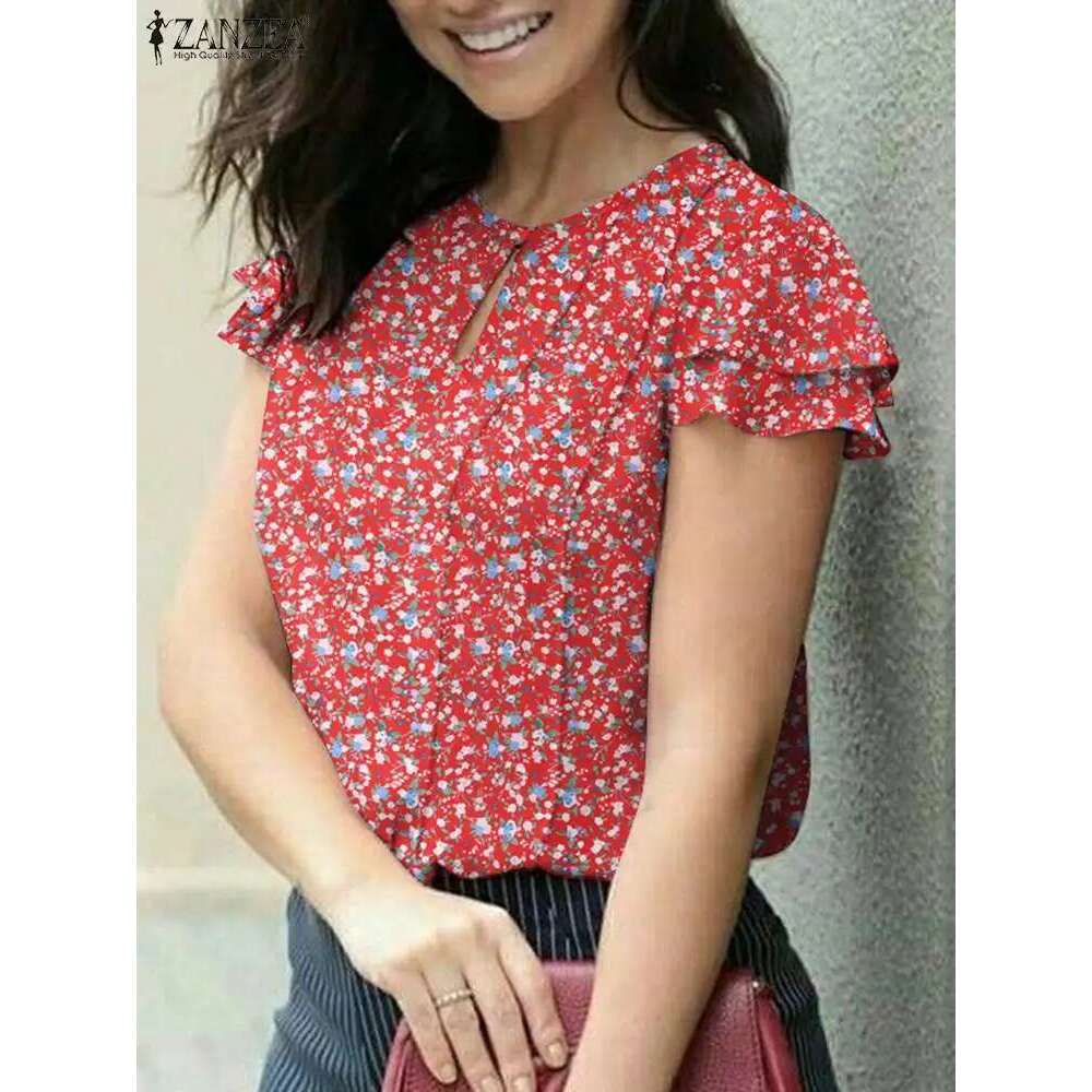 Summer Bohemian Ral Blouse ZANZEA Women Short Sleeve Printed Shirt 2024 Fashion Holiday Beach Tunic Tops Female Work Blusas