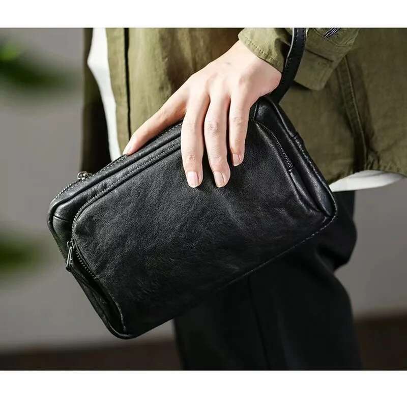 Wmnuo Brand Messenger Shoulder Man Genuine Cowhide Leather Crossbody Bag Male Mini Ipad Clutches Handbag Boys Qx769