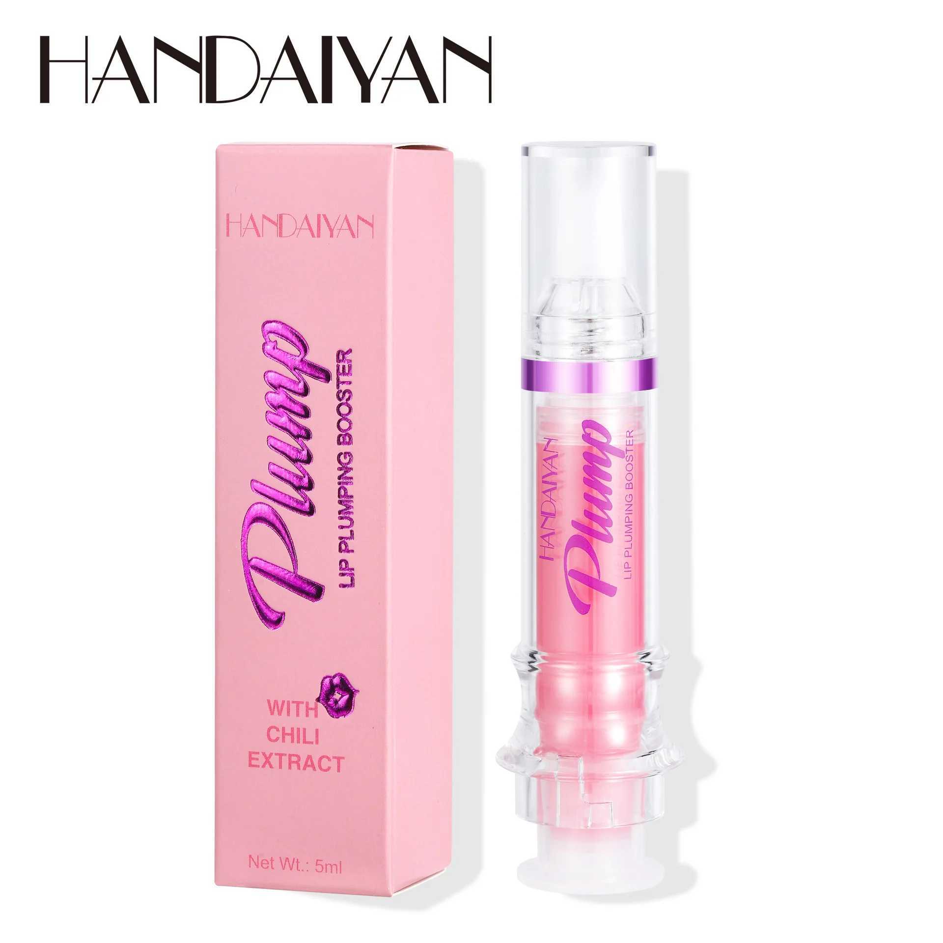 Handaiyan Lip Plumping Booster Sexy Plumper Glitter Red Nude Lipstick Liquid Waterproof Moisturize Oil Lipgloss MakeupW250219