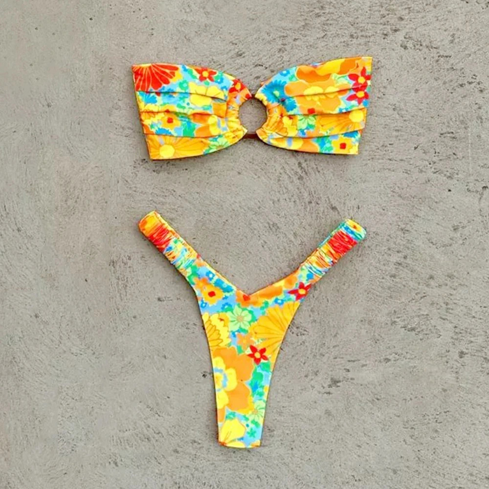 Mini bikini push up womens swimsuit 2025 sexy Brazilian set thong Biquini printed beachwear 250219