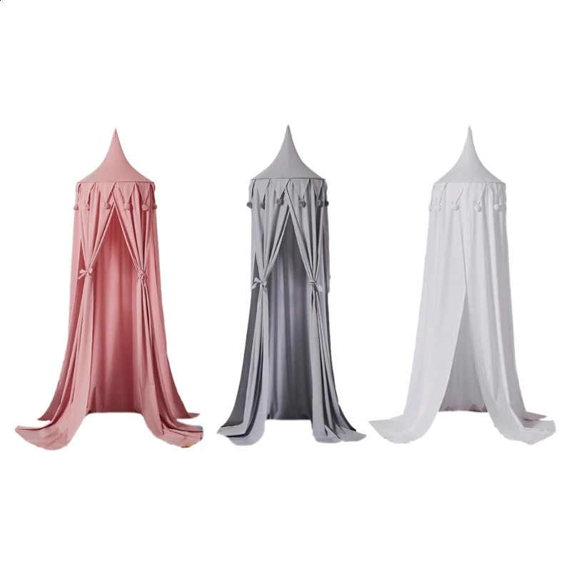 Bed Canopy Kids Nursery Room DecorationsRound Dome Net Play Tent Crib Nooks for Babies Children Bedroom DIY Cotton Net 250219