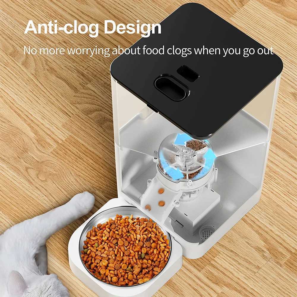 Dog Feeders 4L automatic pet feeder application intelligent cat feeder dog slow food dispenser with stainless steel bowl voice timer pet feeding suppl