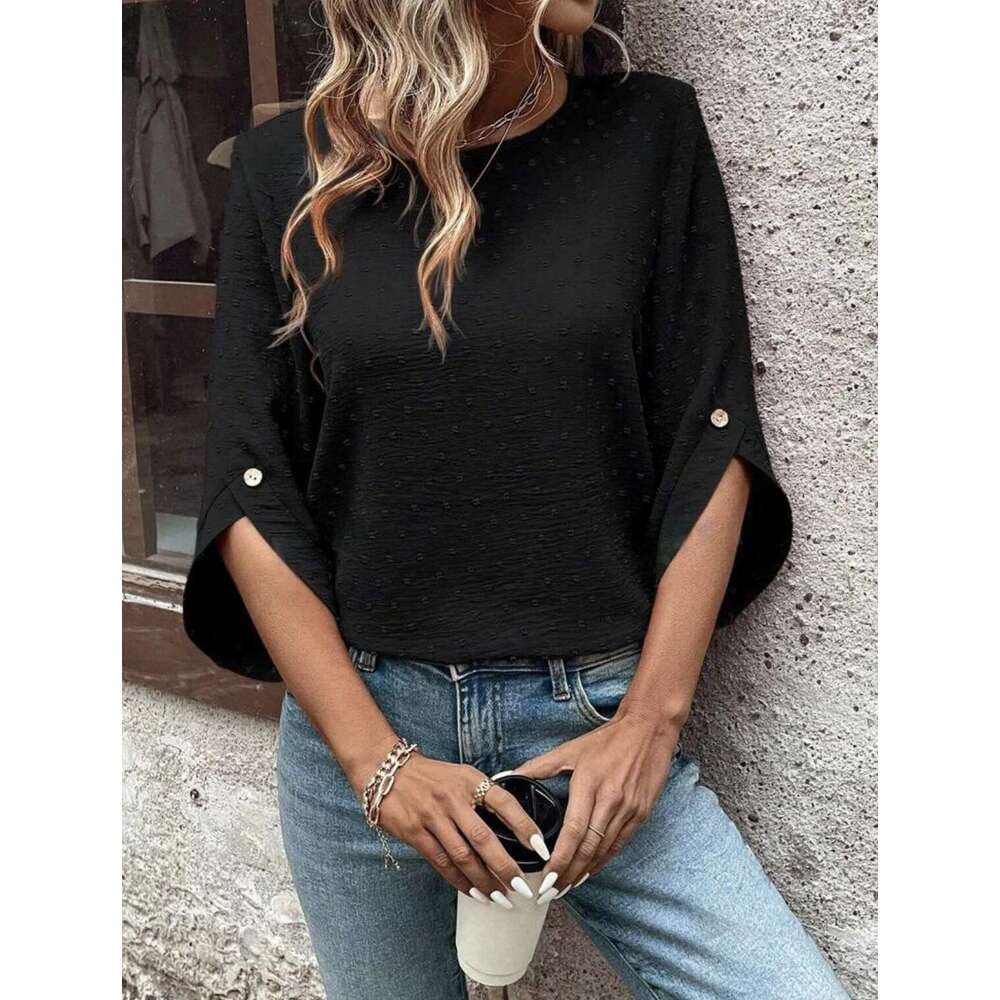Seven Striped Cotton Ball Women's Spring And Autumn Blouses New Korean Style Seven Sleeve Small Shirt