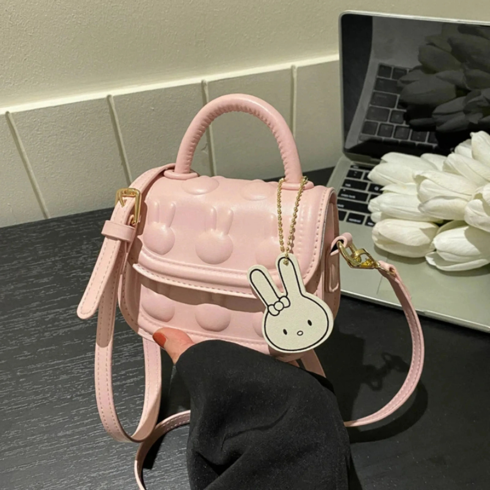 Kids Mini Small Square Bag Cute Rabbit Girl Messenger Bag Crossbody Bags Girls PU Leather Hand Bags Purses and Princess Handbags 250219