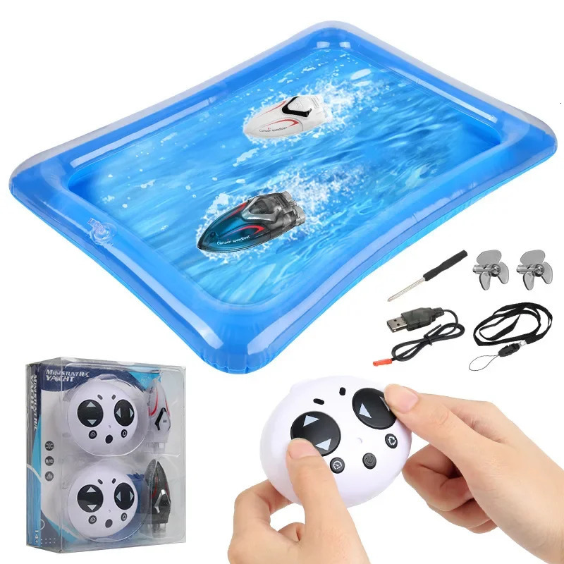 Rc Boats Mini Remote Control Boat with Dual Motors Rechargeable Long Endurance Battle Boat Electric Parent-child Interactive Toy 250219