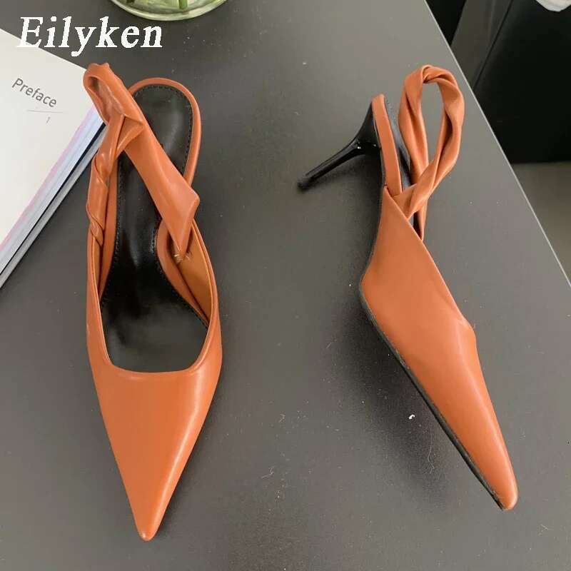 New Design Shallow Women Pumps Pointed Toe Sgbacks Sandals Elegant Party Prom Thin High Heels Shoes