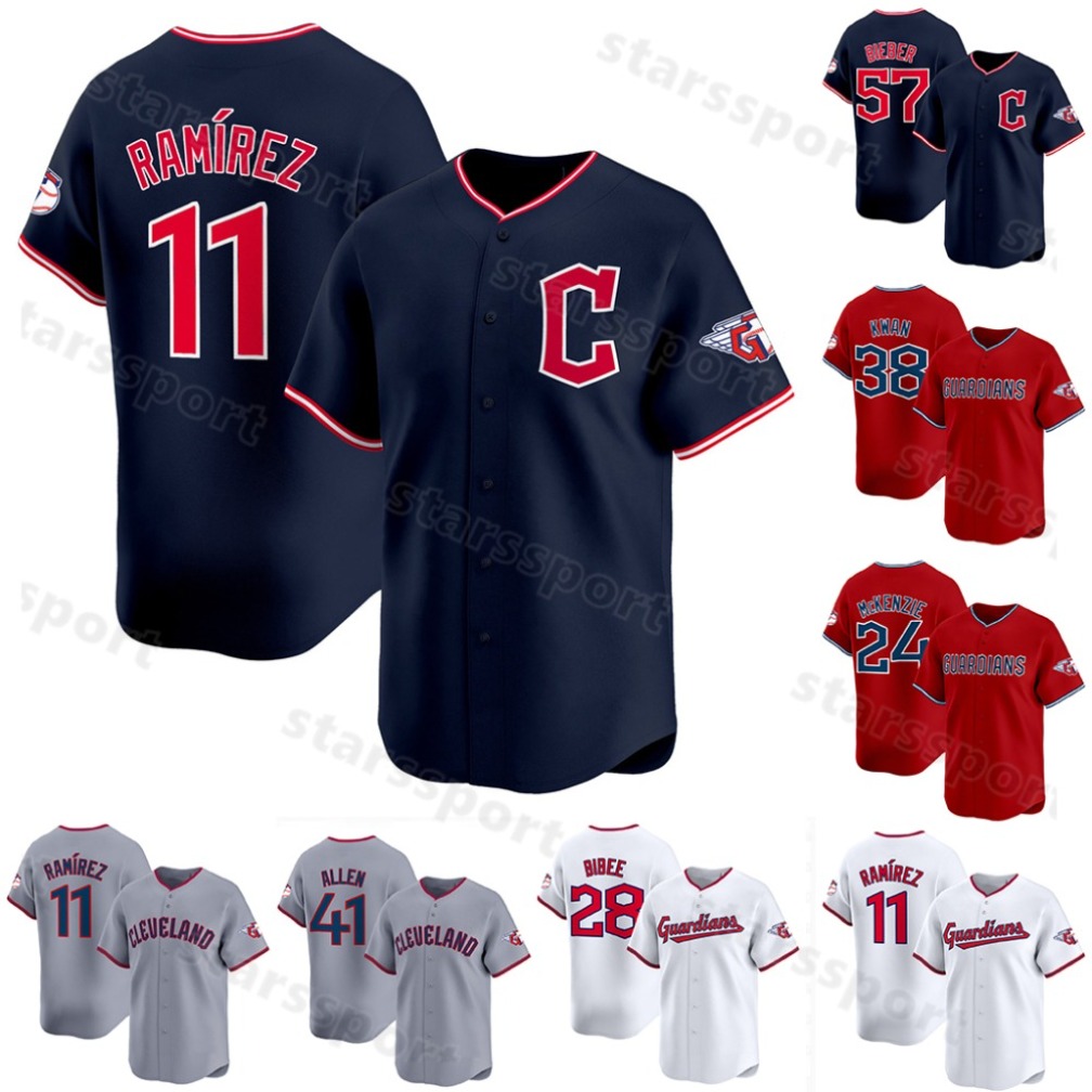 Custom 2024 S-4XL Jose Ramirez Jersey Guardiens Josh Naylor Steven Kwan Brayan Rocchio Bo Naylor Bobby Bradley Triston McKenzie Men Women Youth kids