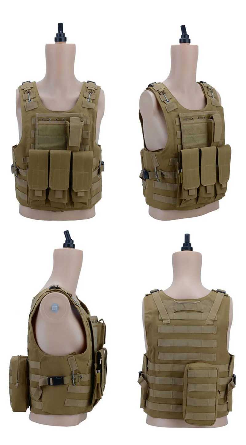 600D oxford Tactical Vest Mens Military Hunting Vest Field Battle Airsoft Molle Waistcoat Combat Assault Plate Carrier VestXJ250219