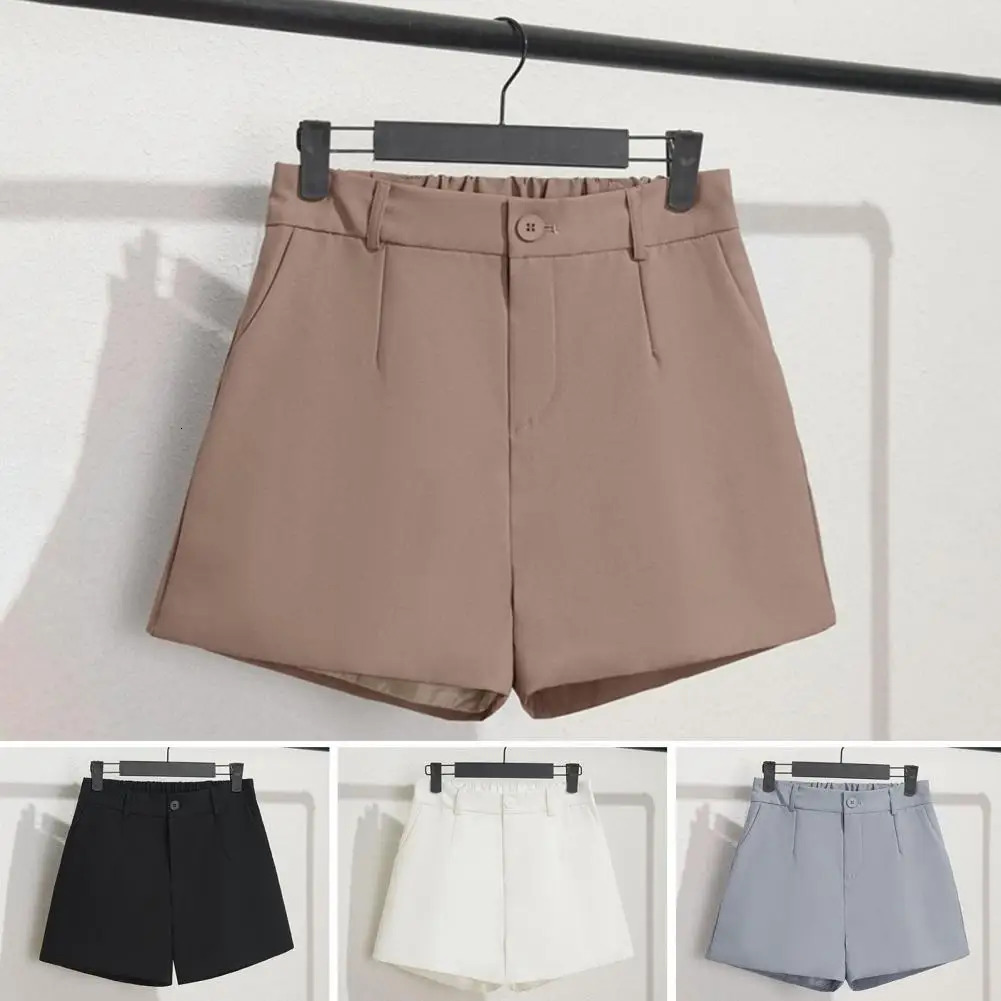 Above Knee Length Chic Casual Women Shorts Office Lady Summer Shorts Wide Leg Women Garment 250214