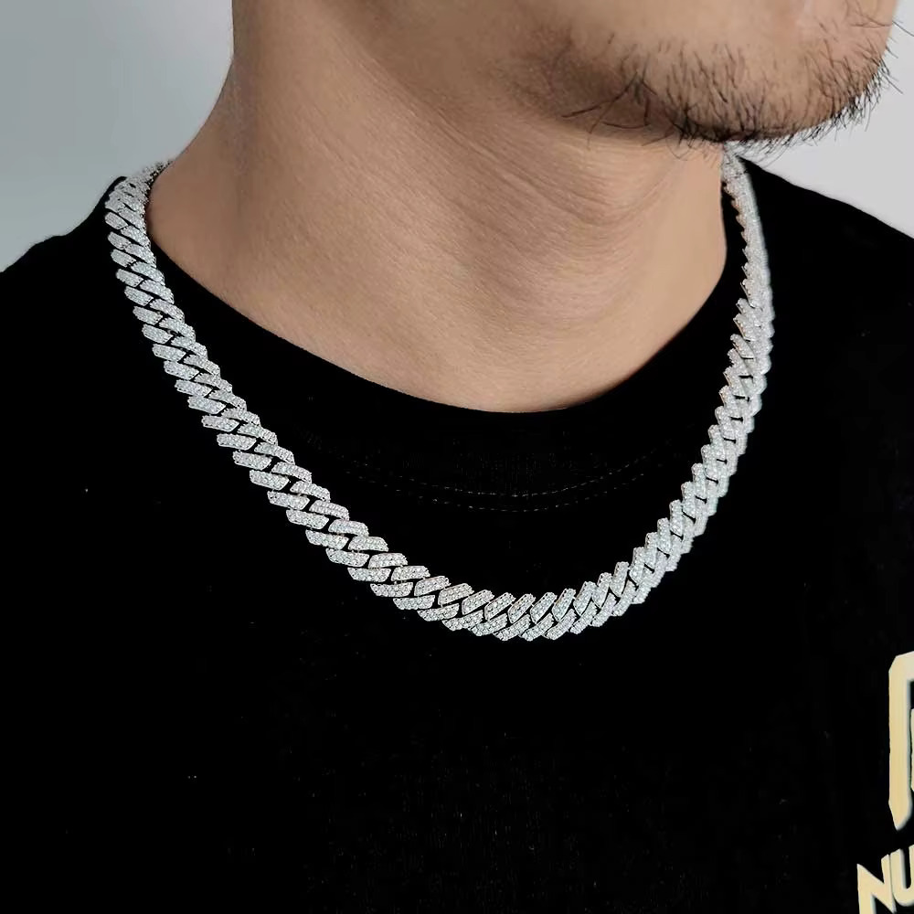 10mm Hip Hop Dia Necklace Iced Out Micro Pave Cz Cuban k Chain for Men Women