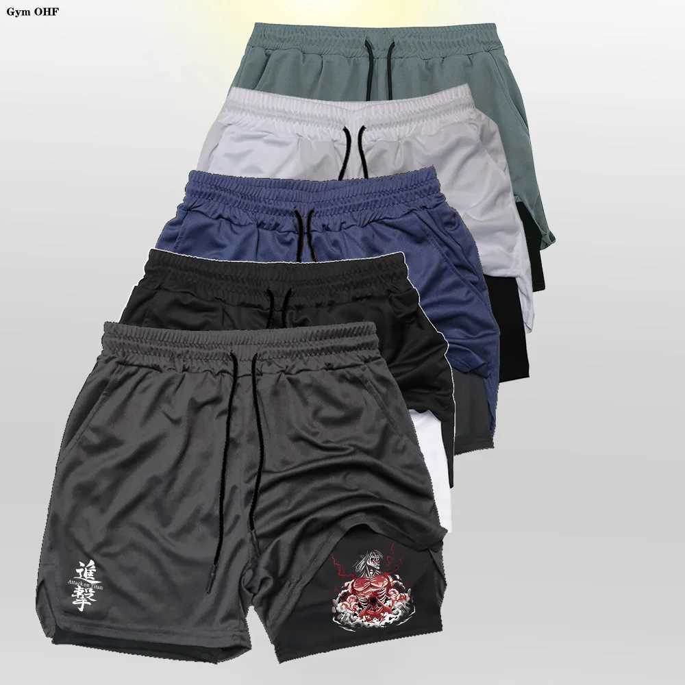 Men's Shorts Short Pants Men Sports Anime Attack On Mens Gym Quick-Drying Jogging Shorts Fitness Workout Running Bodybuilding Sweatpants Men z250