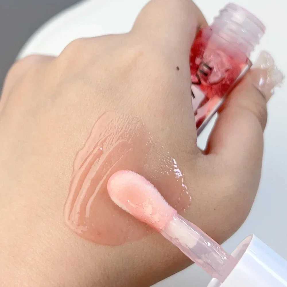 Strawberry Jelly Lip Oil Glossy Tint Glaze Lipstick Moisturize Liquid Fruit Jam Lip Beauty Treatment Transparent Hydrating BalmW250219