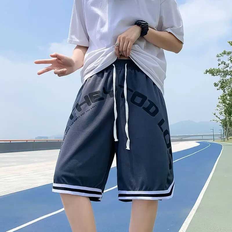 Men's Shorts American High Street Fashion Shorts for Men Trendy Brand Summer Basketball Sports Loose Fit Five-Point Mid-Length Shorts for Me z250